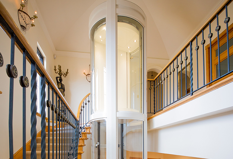 Luxury Residential Round Panoramic lift with glass panels in Applecross