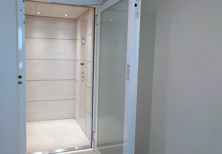 White Mandurah residential lift with doors open