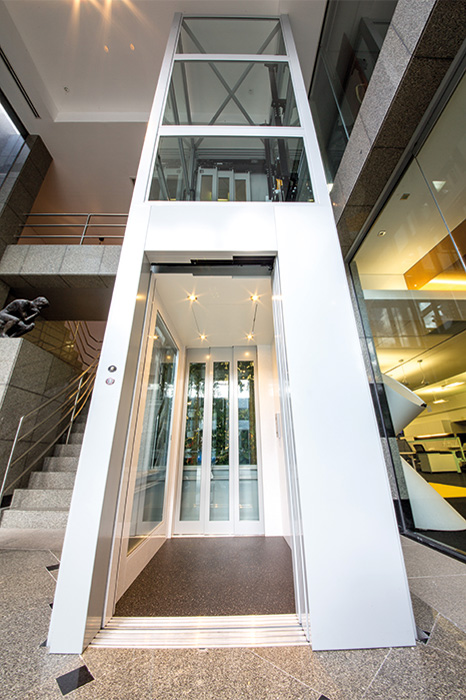 Commercial Crown Lift in Perth - west coast elevators white commercial crown lift in Perth office space