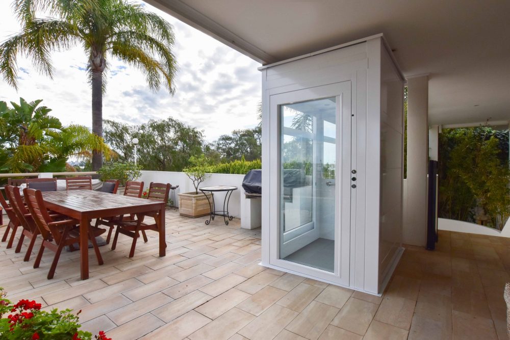 A retrofitted white lift in South Perth A retrofitted white lift in South Perth