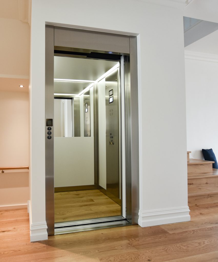 jewel home lift installed into perth home with custom wooden floors