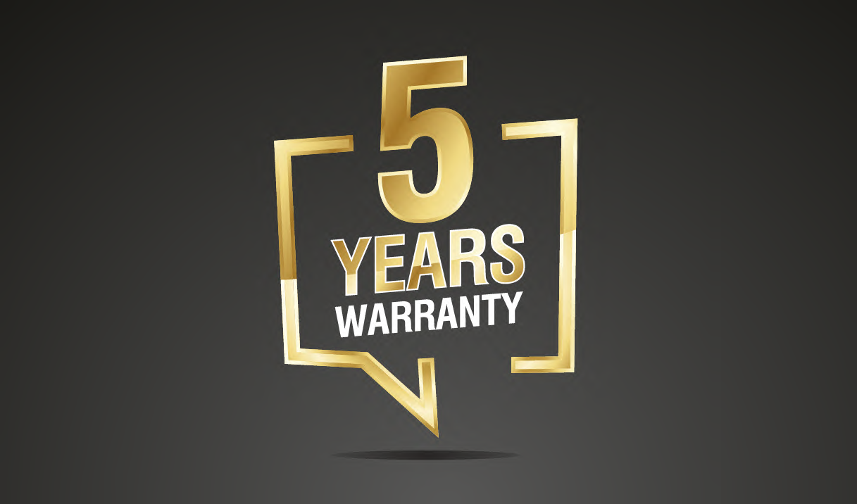 3. (EPS) 5year Warranty (Gold_White) Black Square Background VER 3 3. (EPS) 5year Warranty (Gold_White) Black Square Background VER 3