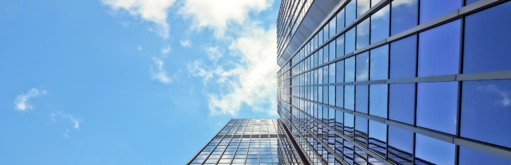 view from below a high-rise building