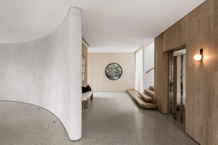Modern interior with circular window design