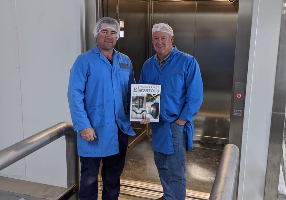 Commercial lift installation at Linley Valley Pork in Perth, Western Australia
