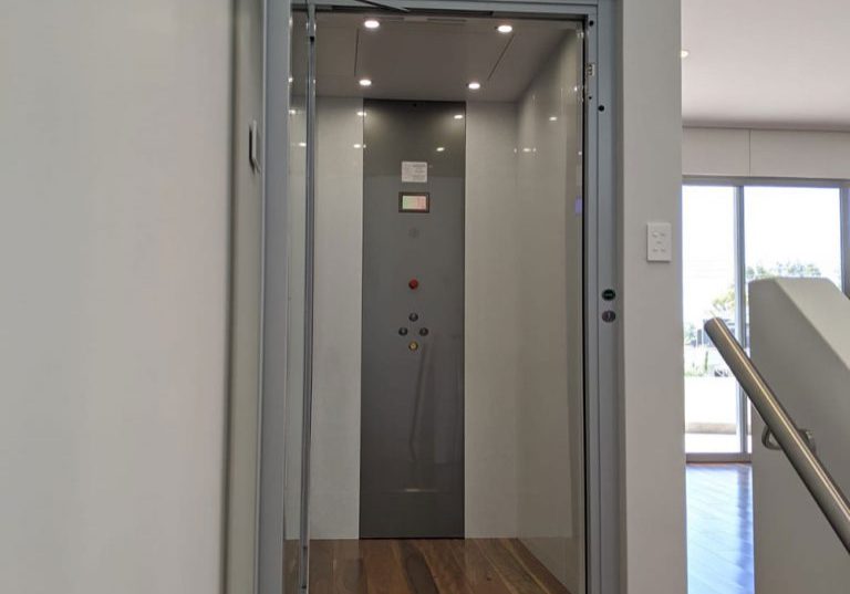 A residential lift with open doors in Shelley