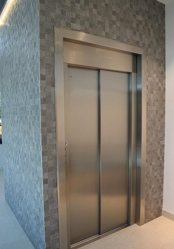 Closed steel doors of commercial lift in Balcatta