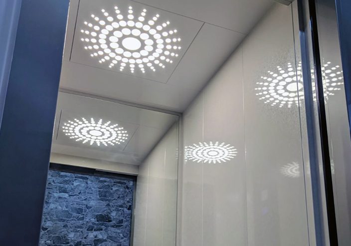 Stylish lighting in a Dalkieth residential royal lift