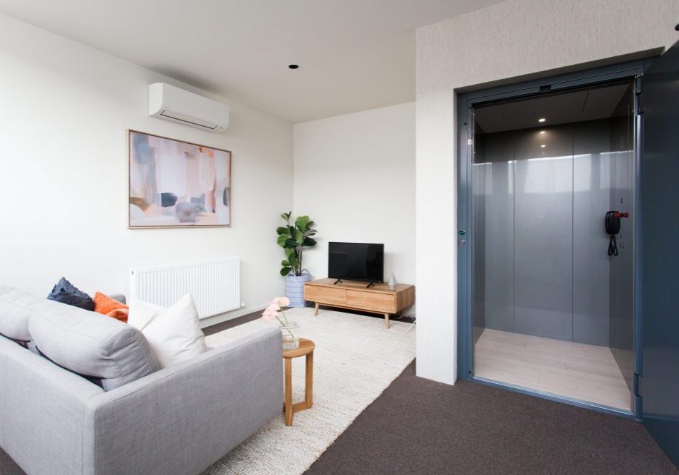 Perth living room with home lift installed