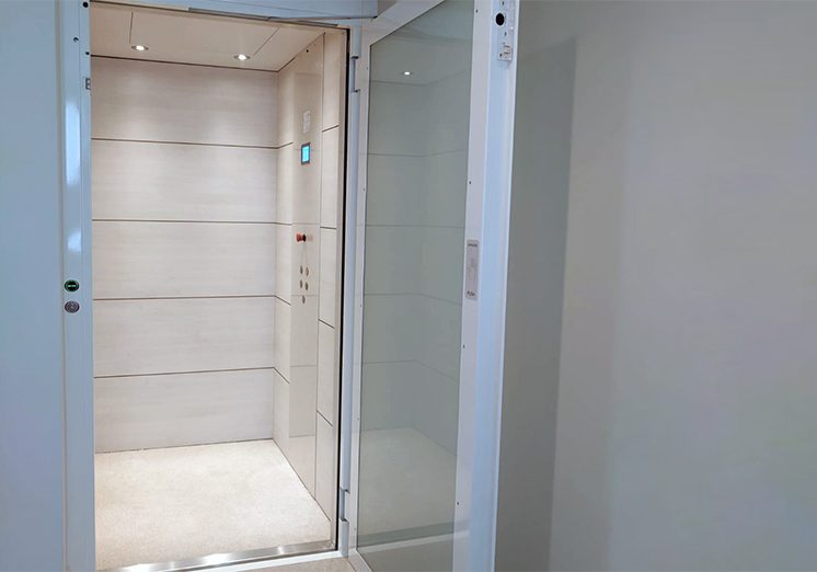 White Mandurah residential lift with doors open