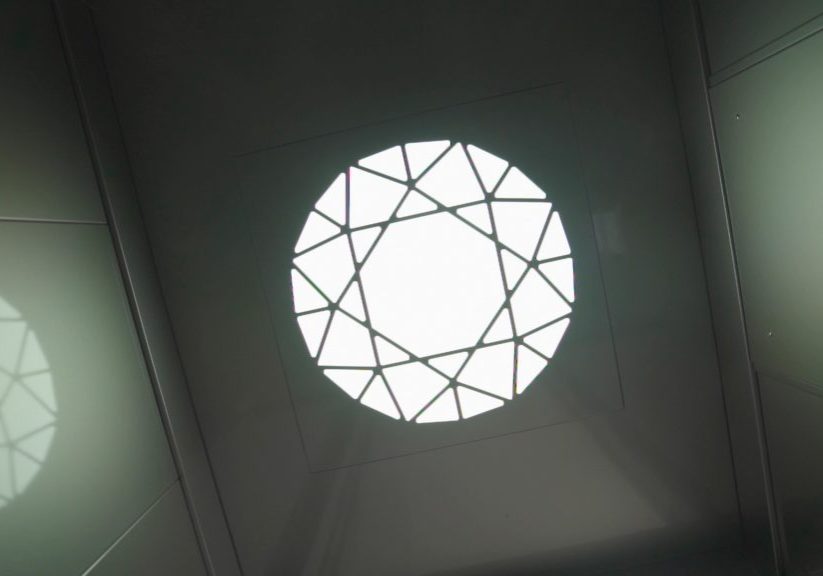elevator lift ceiling with pattern light.