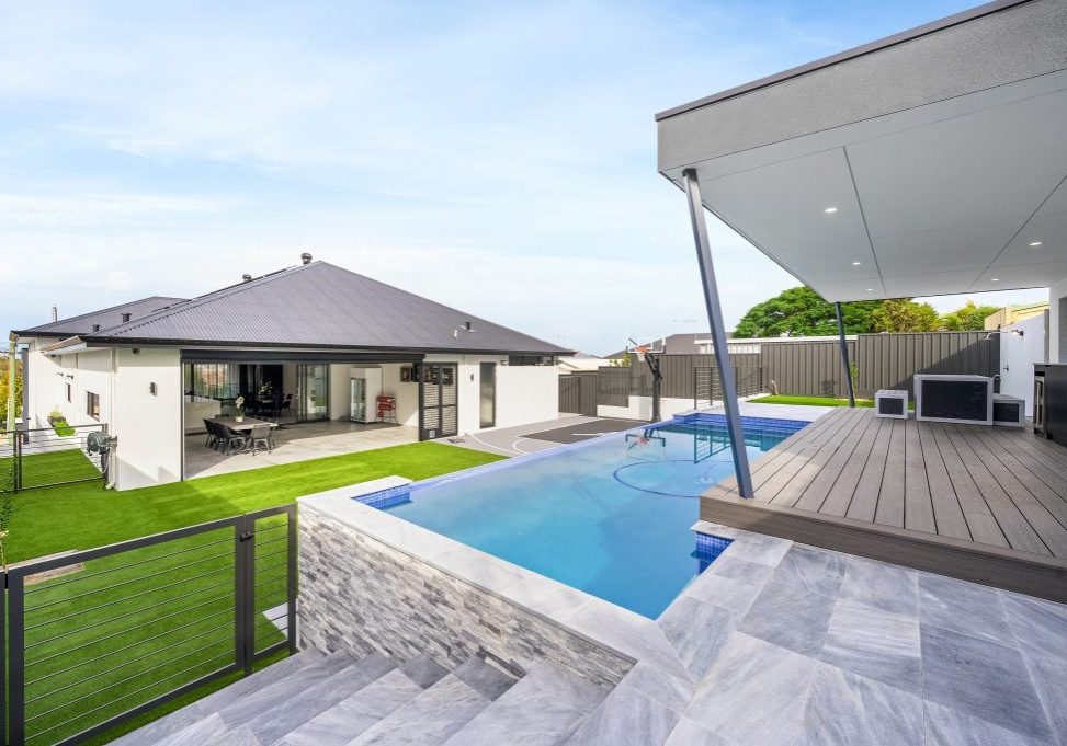 modern house with an infinity pool