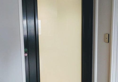 South Perth residential lift with glass door and black finishing. Supplied and installed by West Coast Elevators